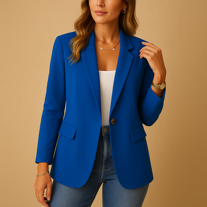 Linen Stretch Blazer | Single-Breasted Tailored Jacket