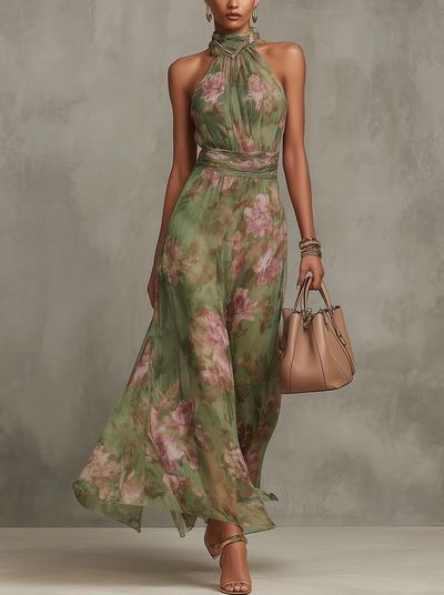 Women's Dress | Floral Halter Summer Dress