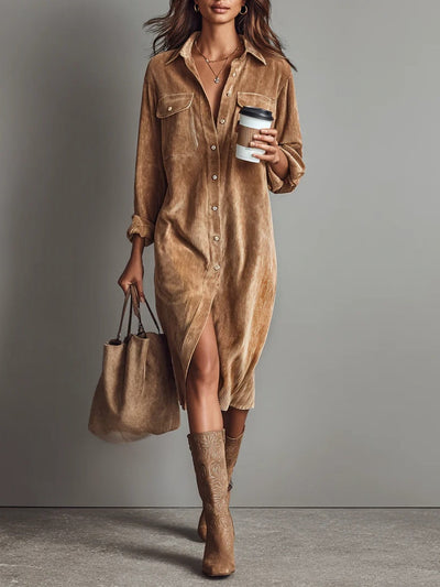 Flared Hem Dress | Elegant Flowing Midi Dress