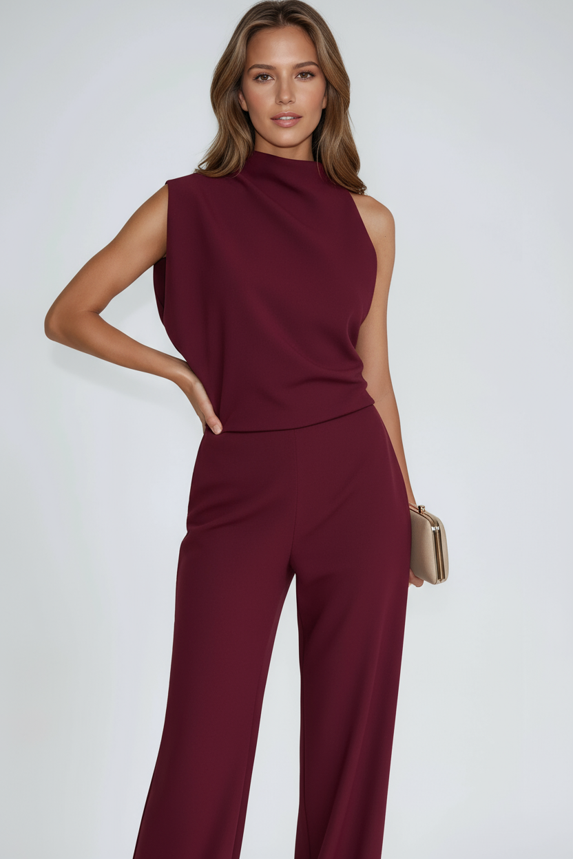 Linen One-Shoulder Jumpsuit | Wide Leg Asymmetric