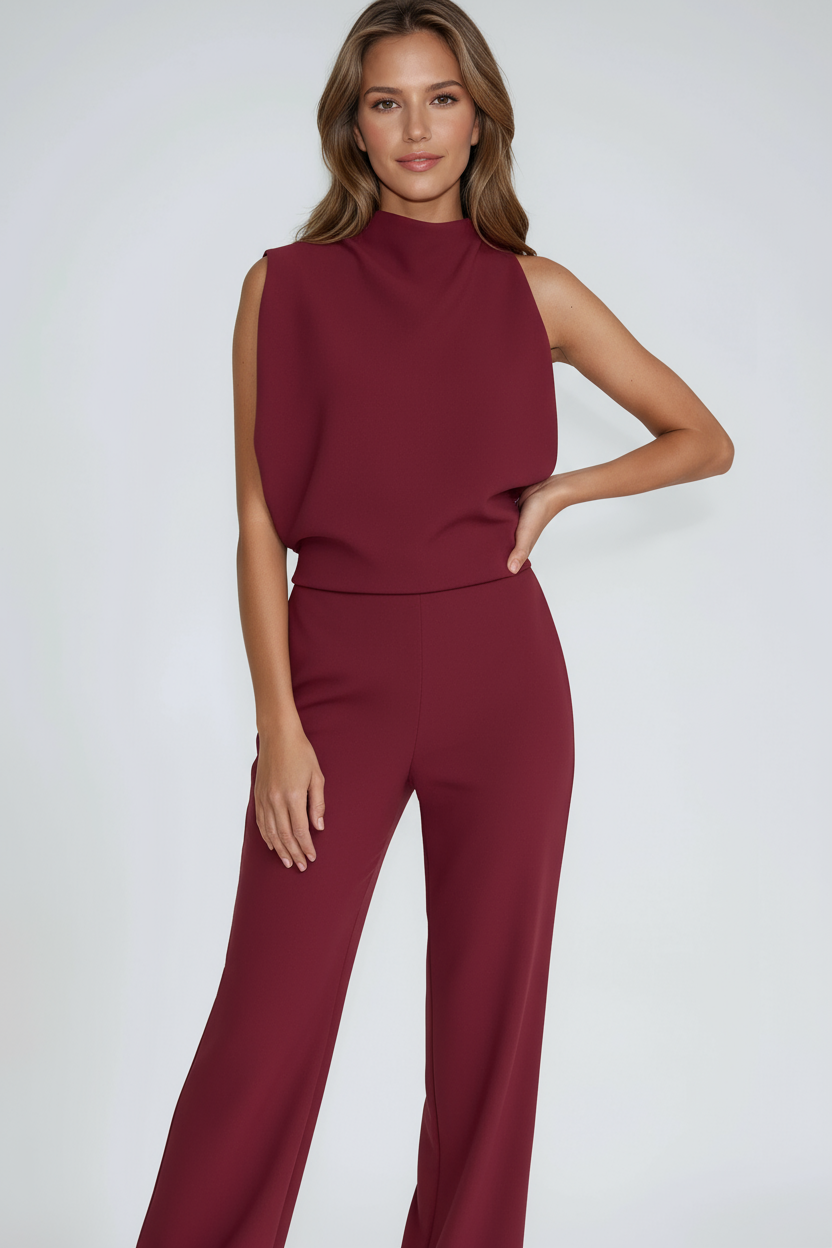 Linen One-Shoulder Jumpsuit | Wide Leg Asymmetric
