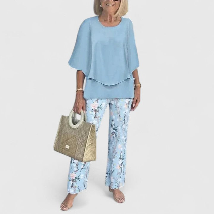 Two-Piece Set | Sophisticated Linen Top & Trousers
