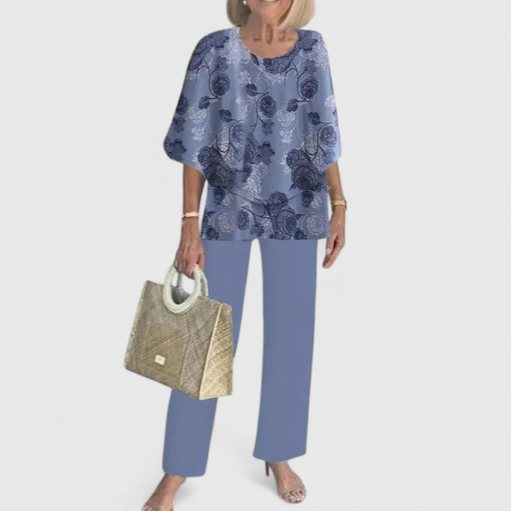 Two-Piece Set | Sophisticated Linen Top & Trousers