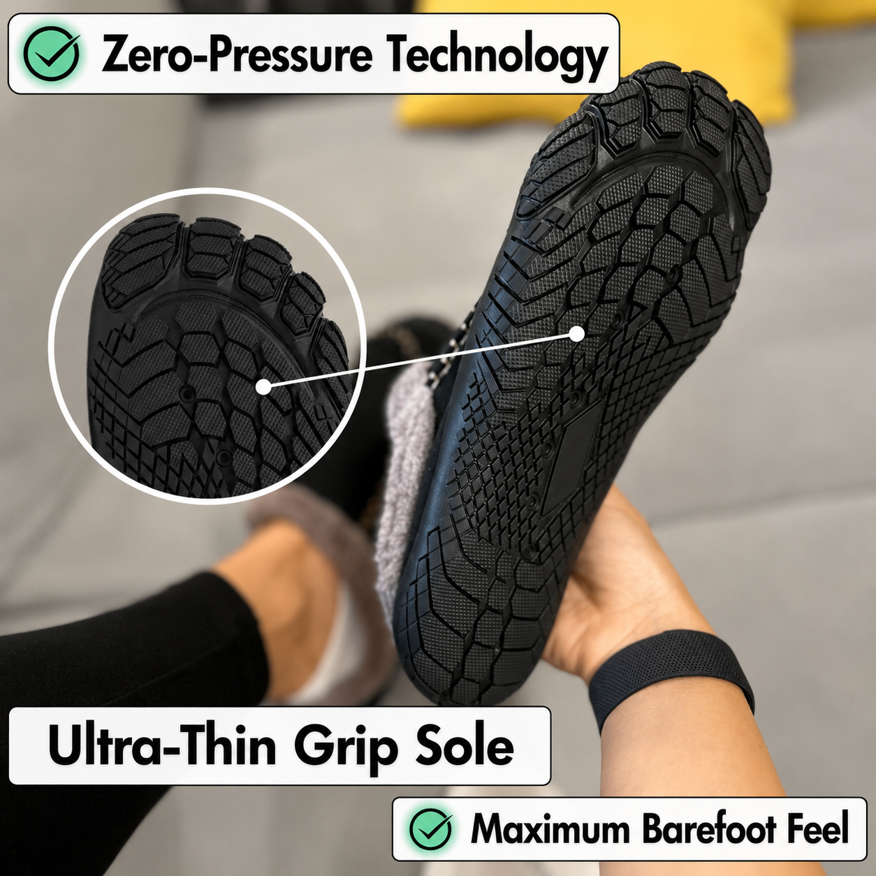 Barefoot Slippers | Fleece-Lined Cosy House Shoes