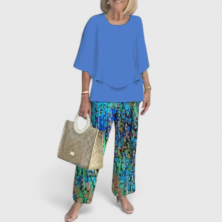 Two-Piece Set | Sophisticated Linen Top & Trousers