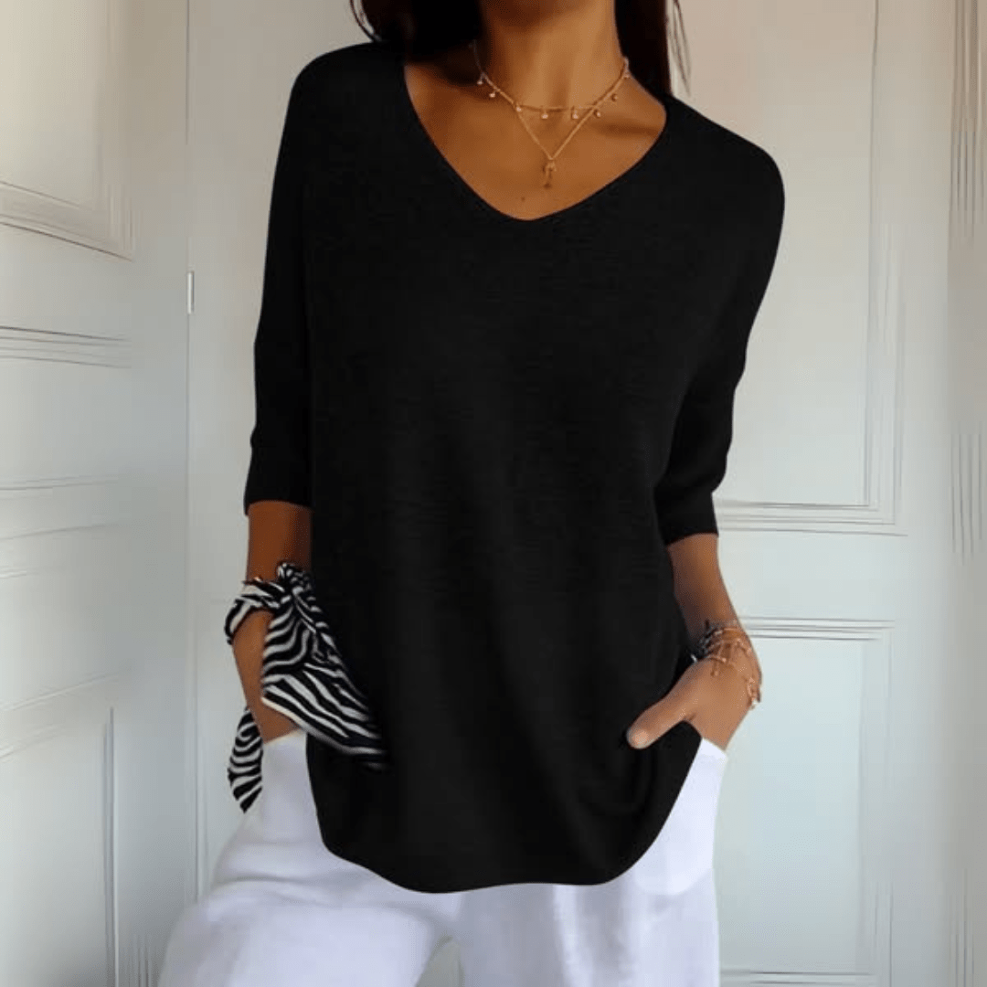 Sweater | V-Neck Loose Knit Jumper