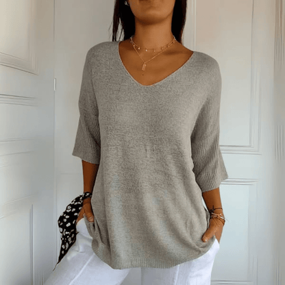 Sweater | V-Neck Loose Knit Jumper