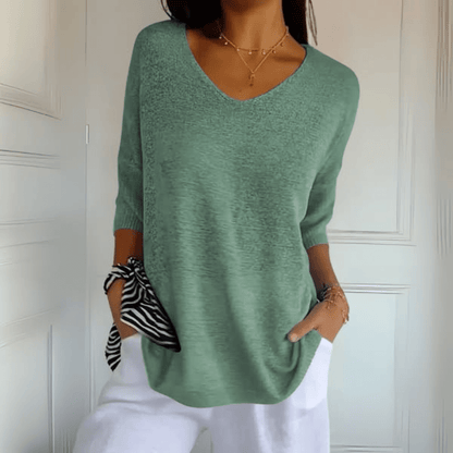 Sweater | V-Neck Loose Knit Jumper