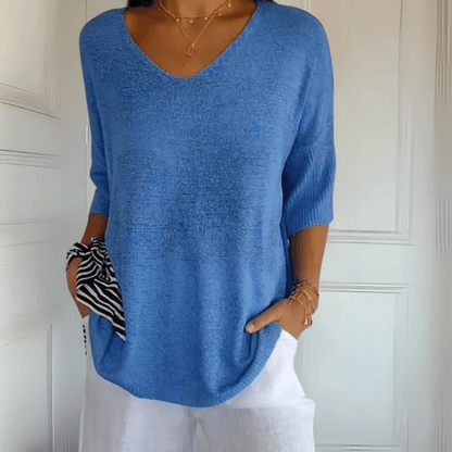 Sweater | V-Neck Loose Knit Jumper
