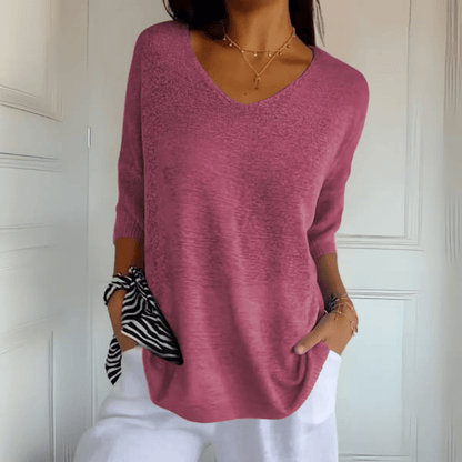 Sweater | V-Neck Loose Knit Jumper
