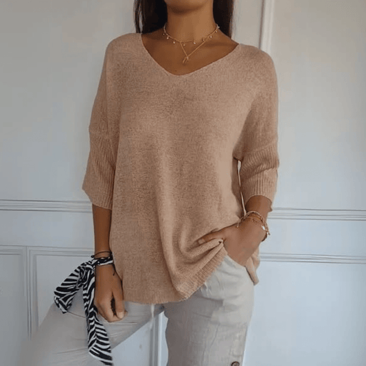 Sweater | V-Neck Loose Knit Jumper