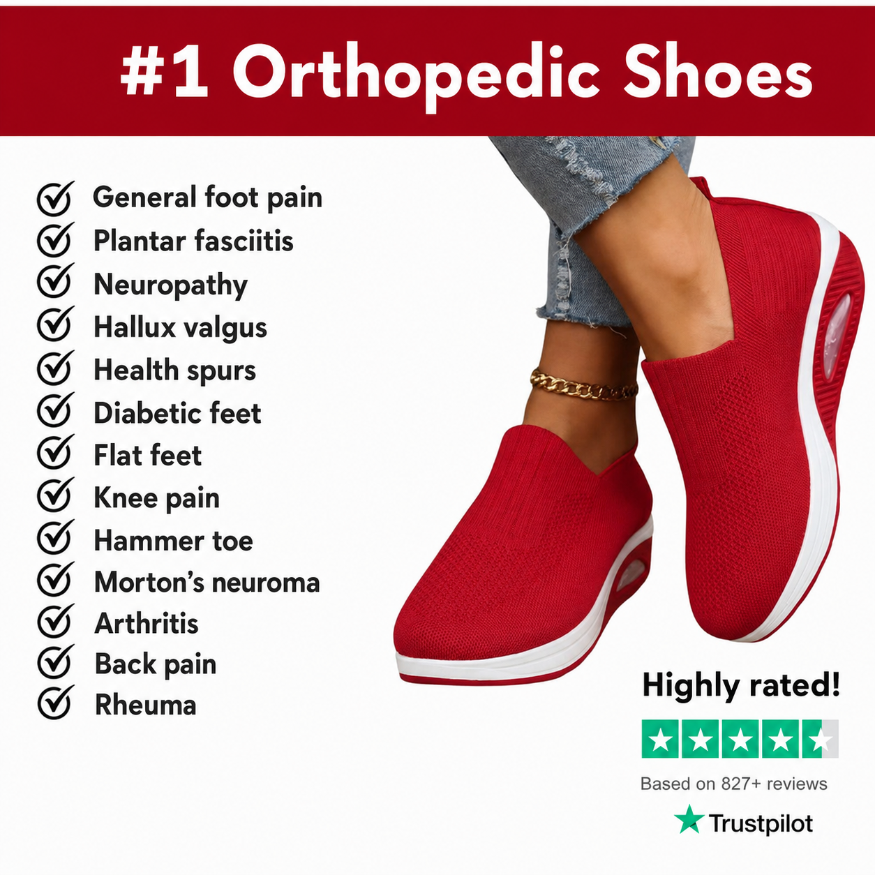 Slip-On Sneakers | Orthopedic Wedge Sneakers