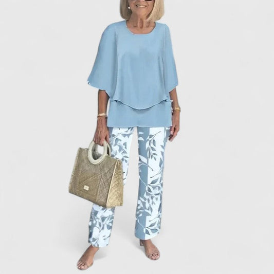 Two-Piece Set | Sophisticated Linen Top & Trousers