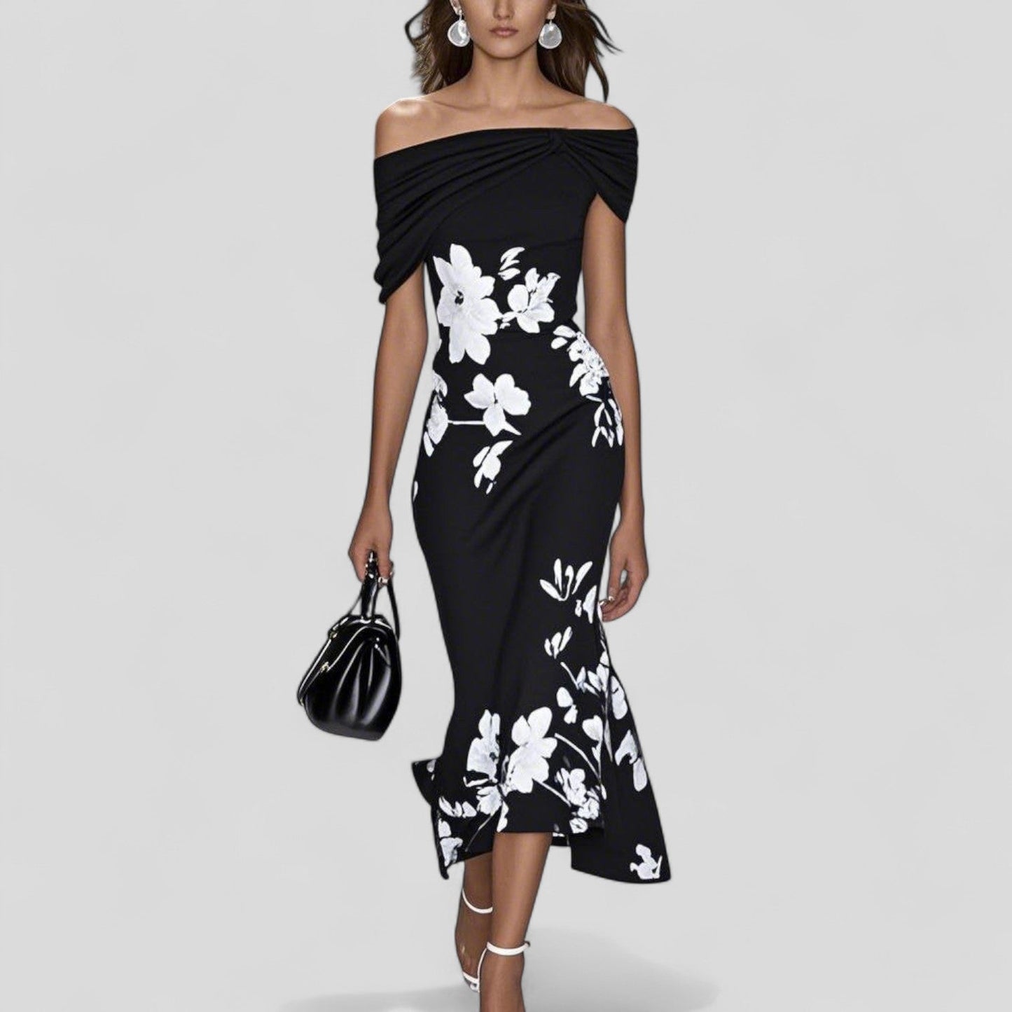 Midi Dress | Statement Print Relaxed Linen Midi