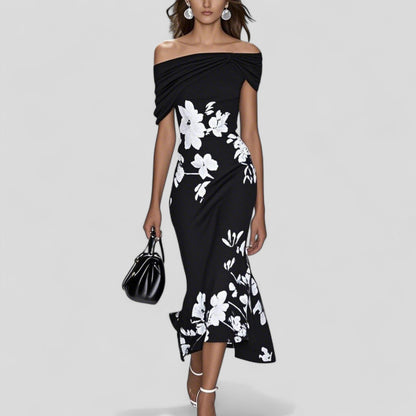 Midi Dress | Statement Print Relaxed Linen Midi