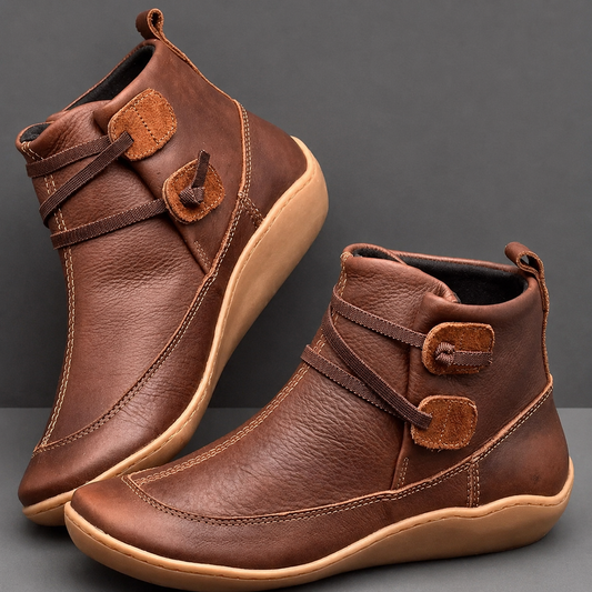 Orthopedic Leather Boots | Comfort Ankle Boots