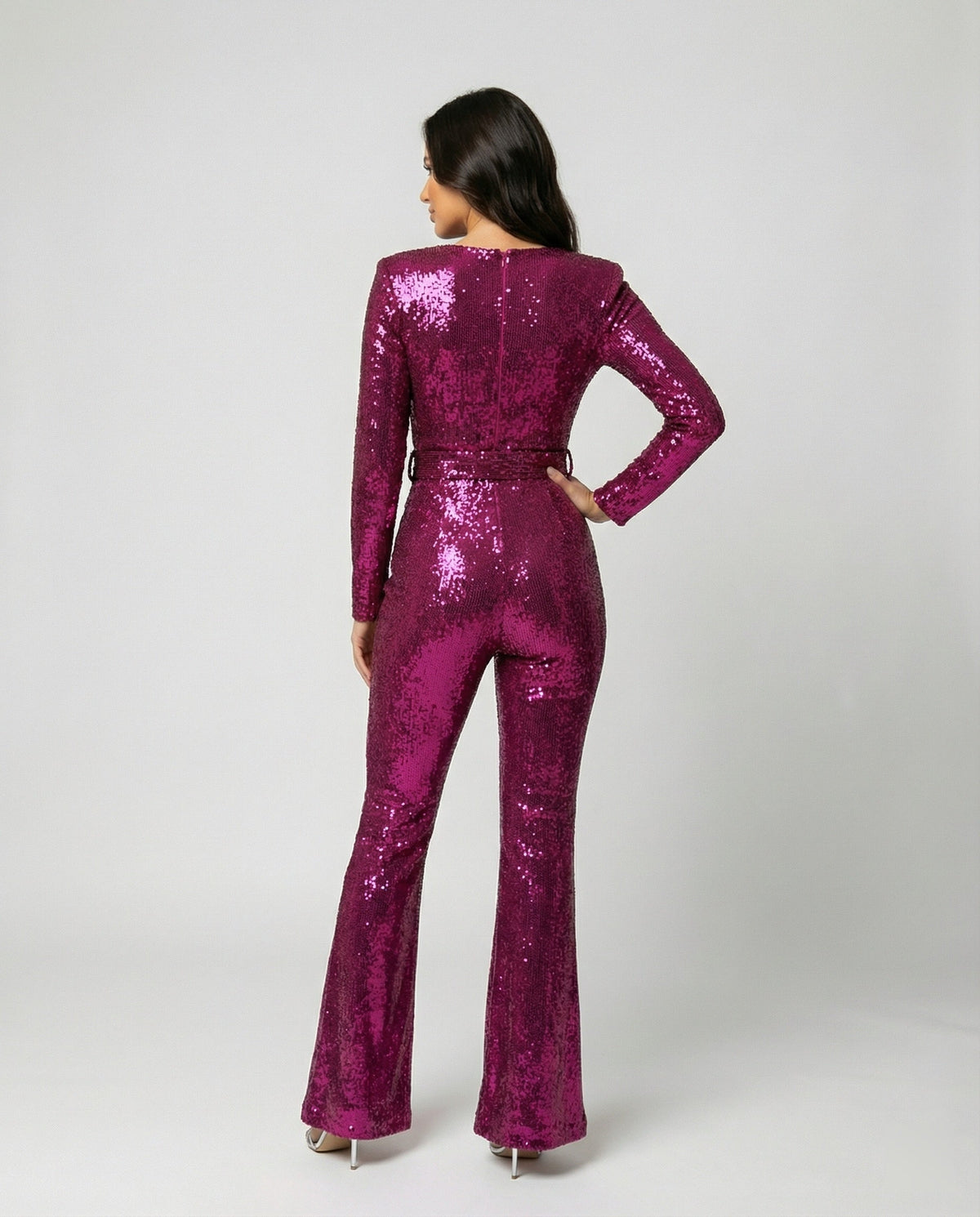 Women's Jumpsuit | Sequin Long-Sleeve Jumpsuit
