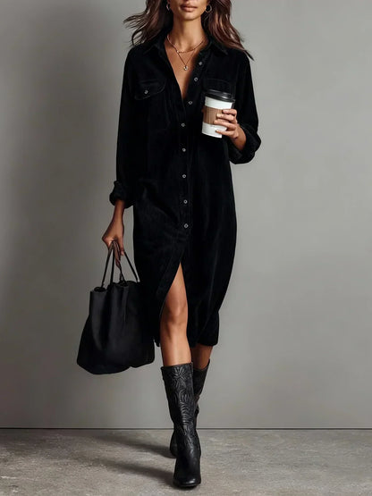 Flared Hem Dress | Elegant Flowing Midi Dress