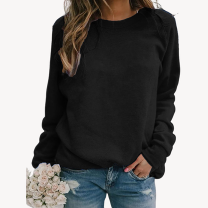Women's relaxed-fit crew neck cotton sweatshirt