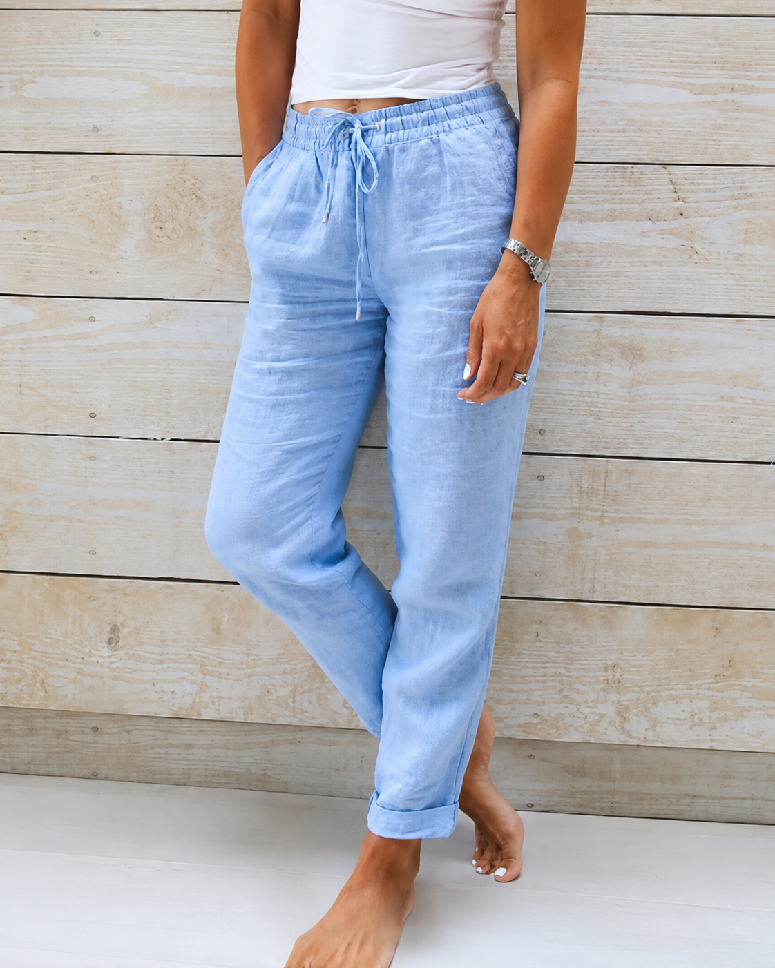 Trousers | High-Waist Loose Drawstring Pants