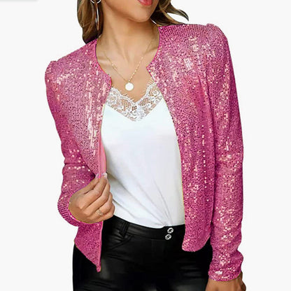 Women's Blazer | Shimmer Silk-Blend Blazer