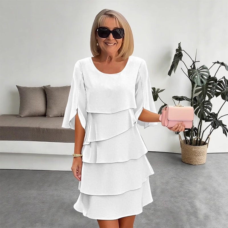 Women's Dress | Layered Puff-Sleeve Dress