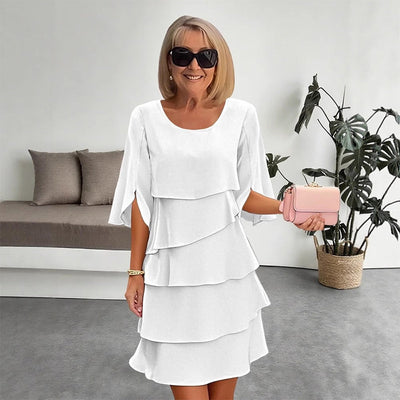 Women's Dress | Layered Puff-Sleeve Dress