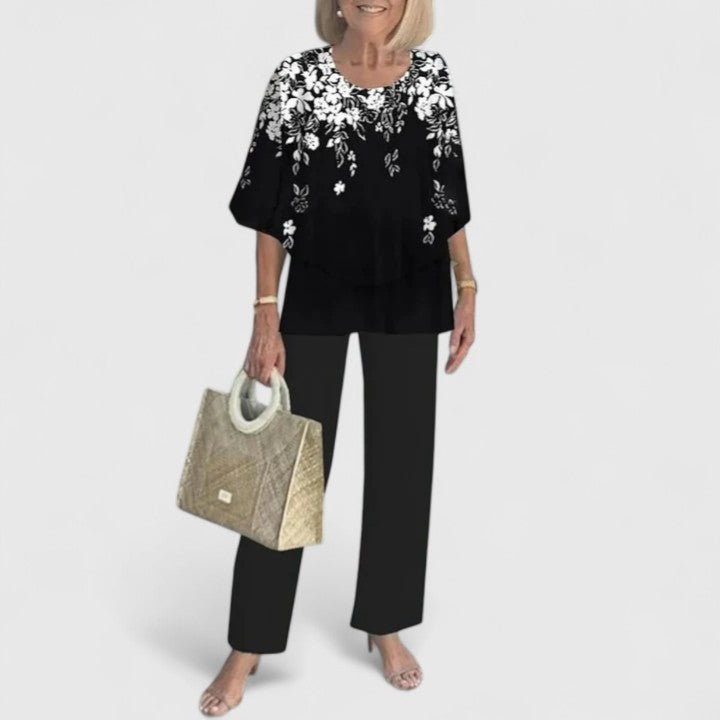 Two-Piece Set | Sophisticated Linen Top & Trousers