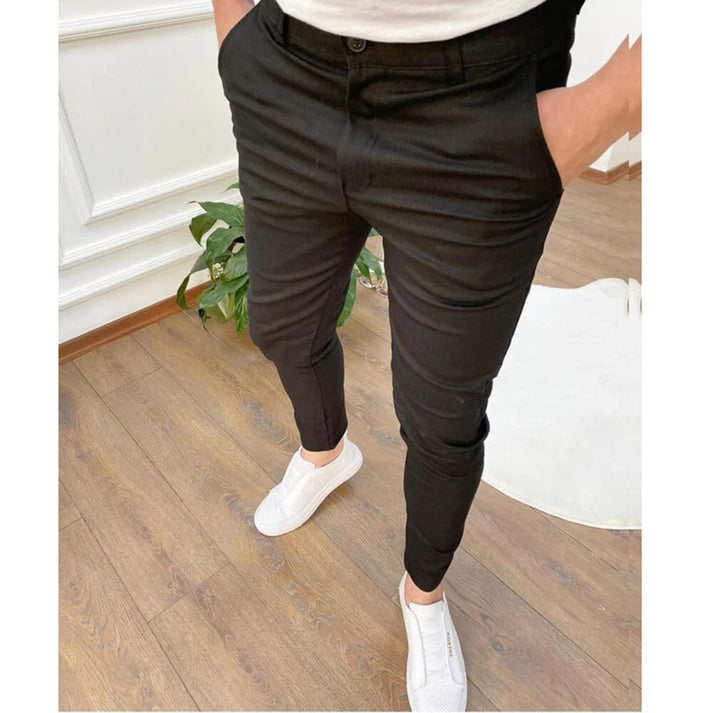 Men's smart casual tailored trousers in black