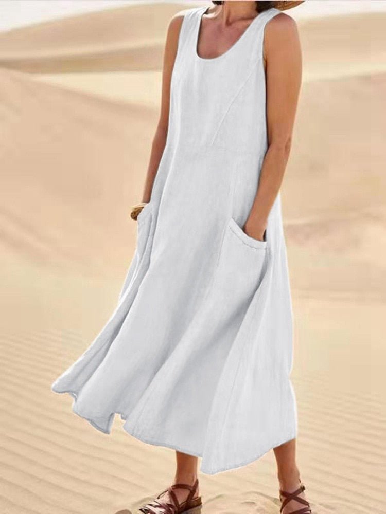 Women's Dress | Airy Relaxed Summer Dress with Pockets