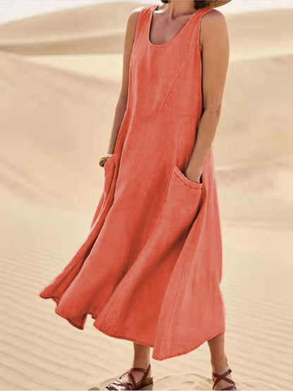 Women's Dress | Airy Relaxed Summer Dress with Pockets
