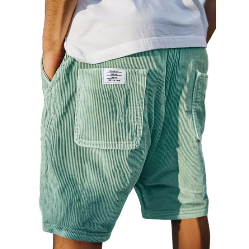 Textured Tailored Cotton Shorts