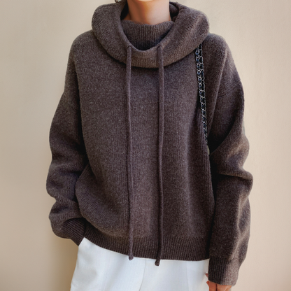 Oversized Hoodie | High Neck Drawstring Jumper
