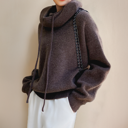 Oversized Hoodie | High Neck Drawstring Jumper