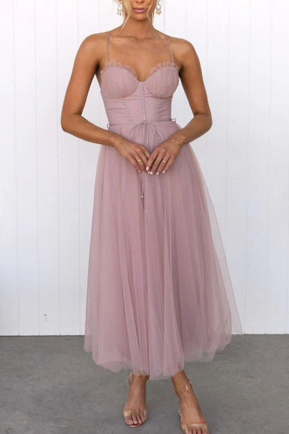 Women's Dress | Flowing Midi Wedding-Guest Dress