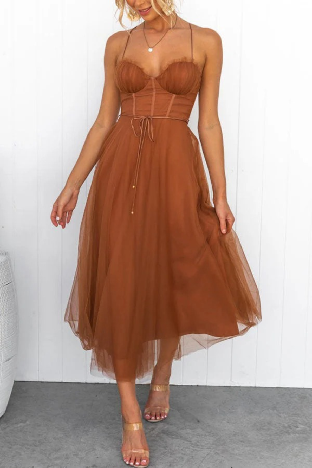 Women's Dress | Flowing Midi Wedding-Guest Dress