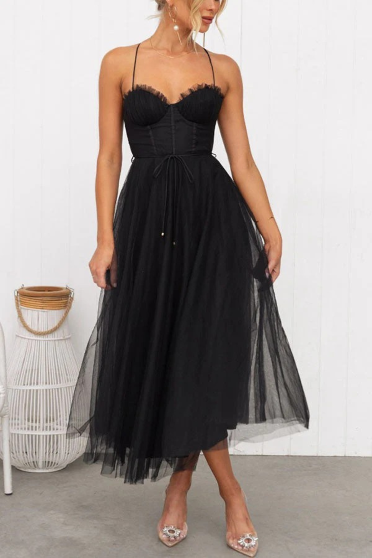 Women's Dress | Flowing Midi Wedding-Guest Dress