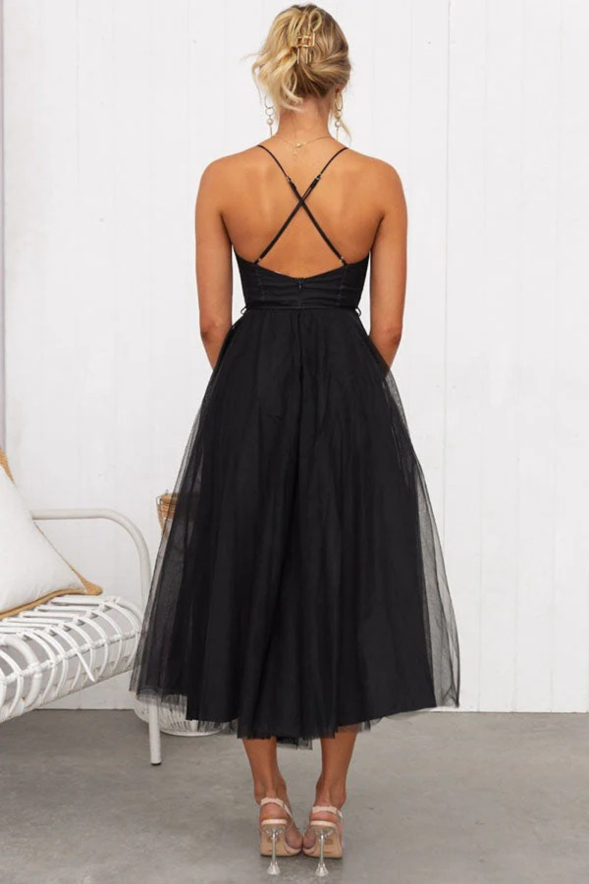 Women's Dress | Flowing Midi Wedding-Guest Dress