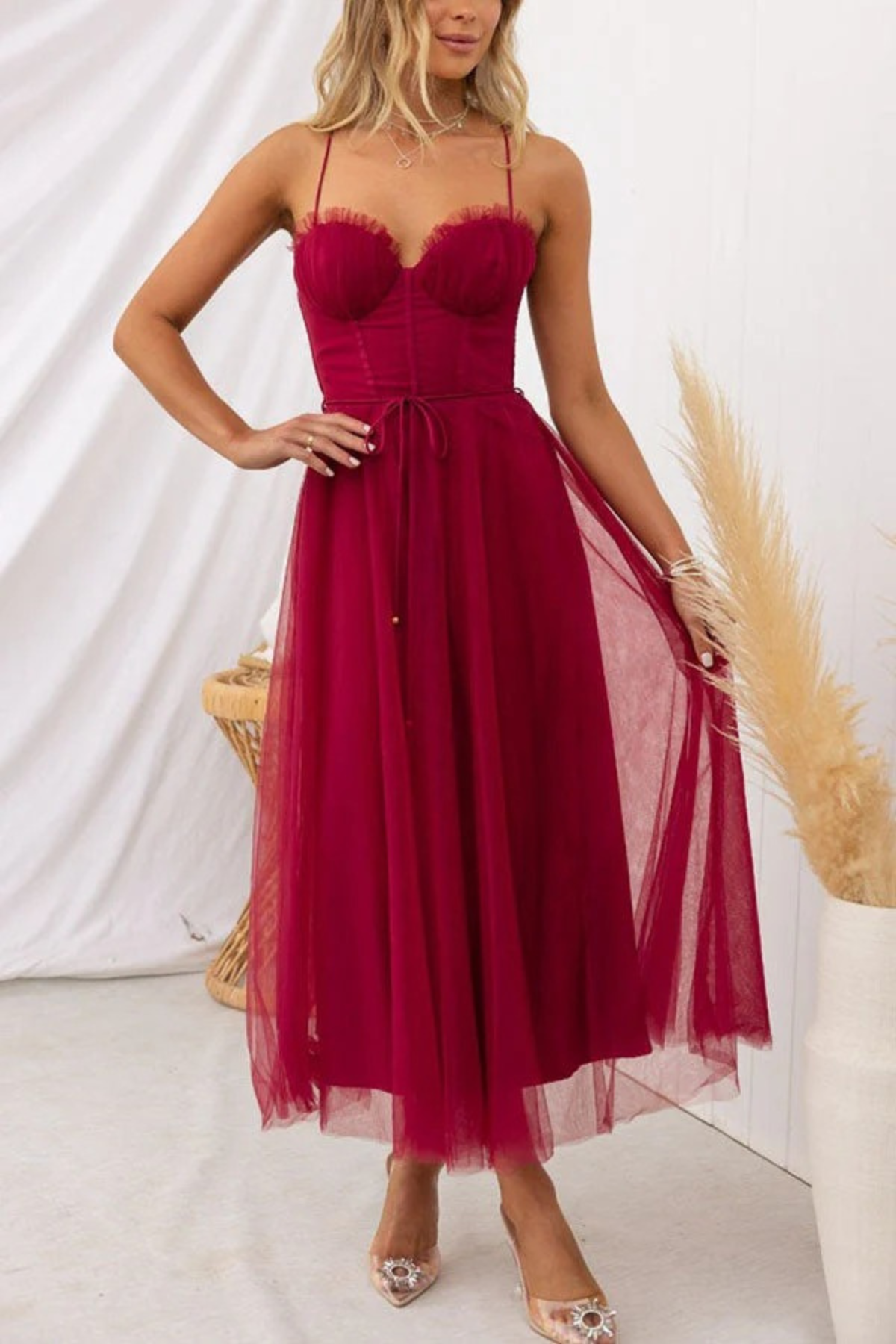 Women's Dress | Flowing Midi Wedding-Guest Dress