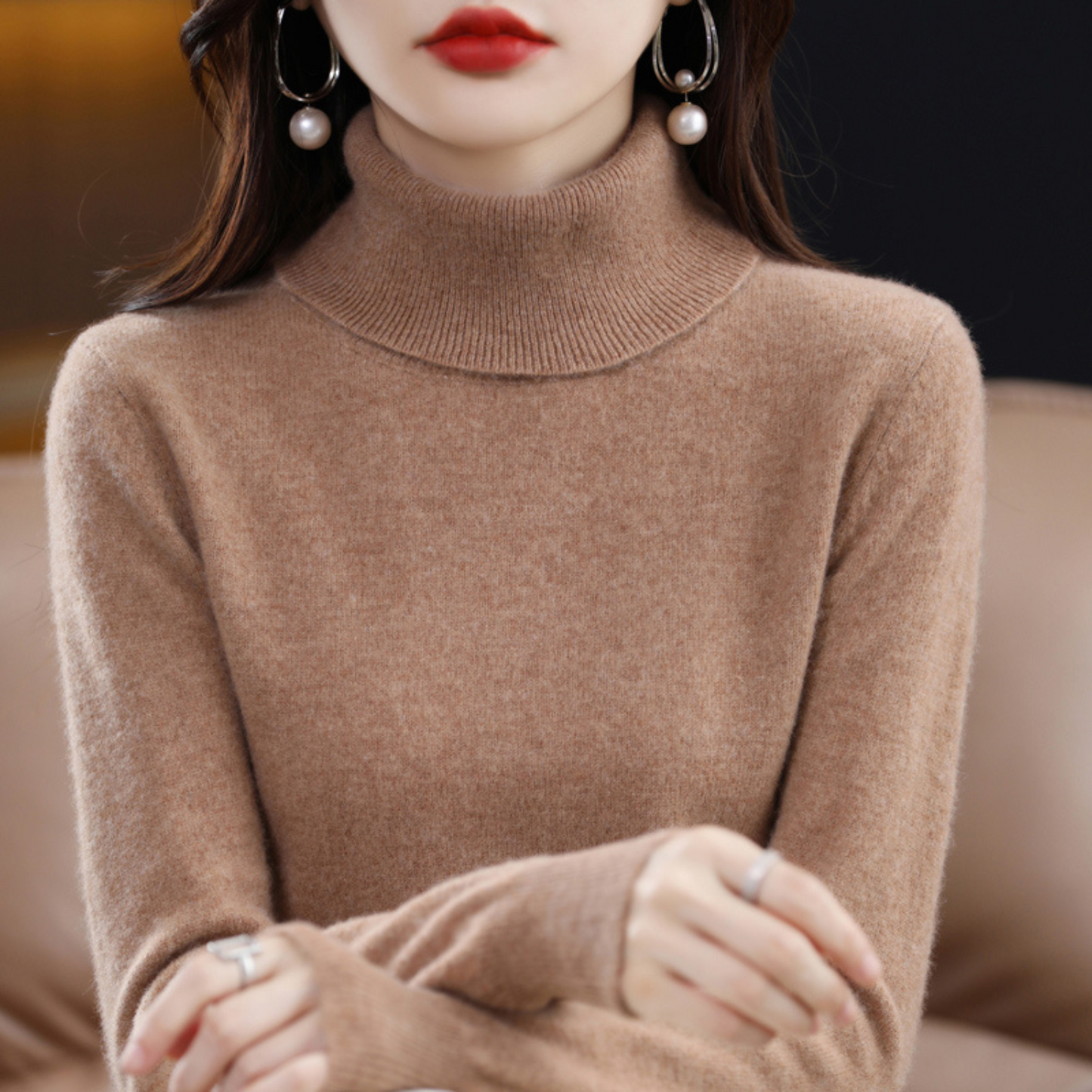 Roll-Neck Cashmere-Blend Jumper