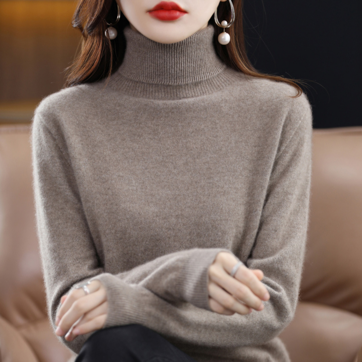 Roll-Neck Cashmere-Blend Jumper
