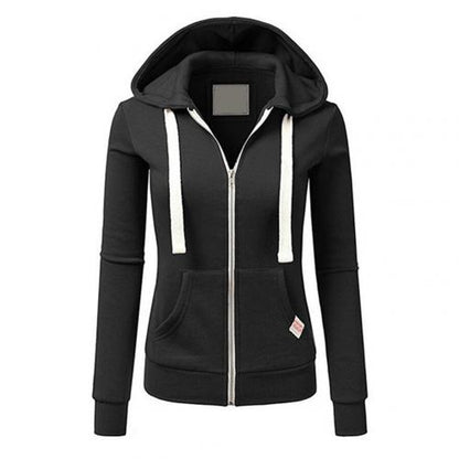 Zip Up Hoodie | Slim Fit Drawstring Hooded Jacket