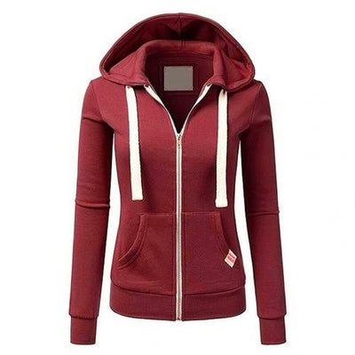 Zip Up Hoodie | Slim Fit Drawstring Hooded Jacket