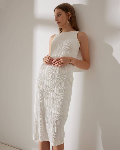 Women's Dress | Textured Pearl-Strap Cami Midi Dress