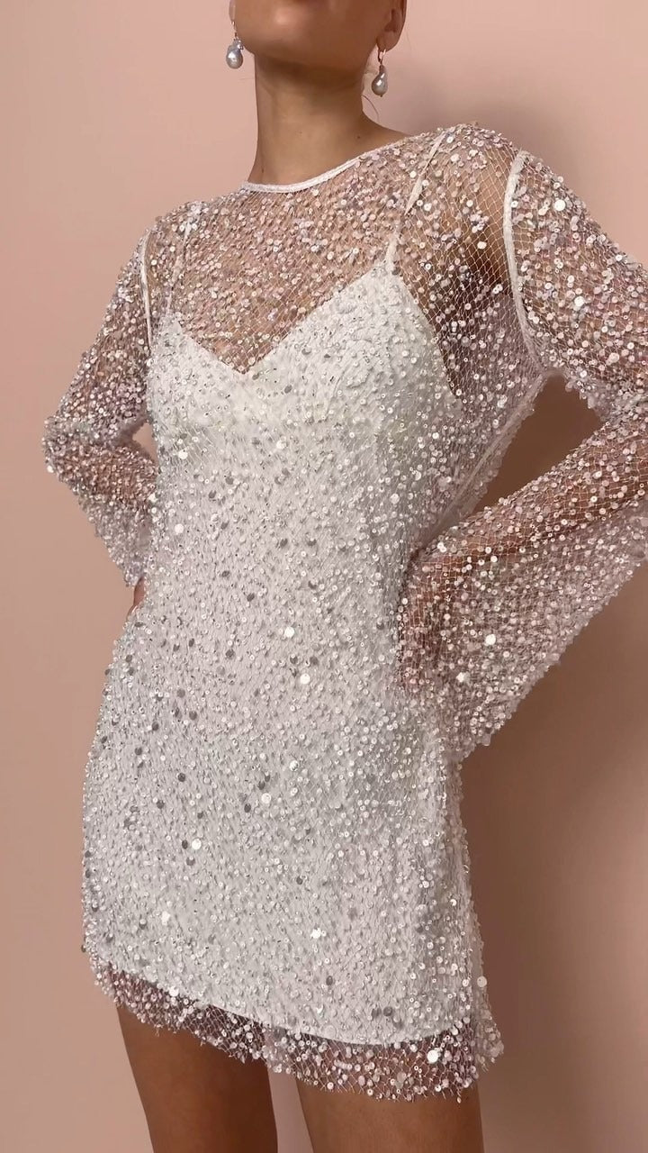 Women's Dress | Beaded Mesh Two-Piece Party Dress