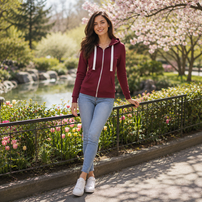 Zip Up Hoodie | Slim Fit Drawstring Hooded Jacket