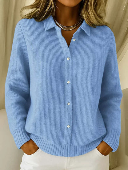 Women's longline button-front knit cardigan