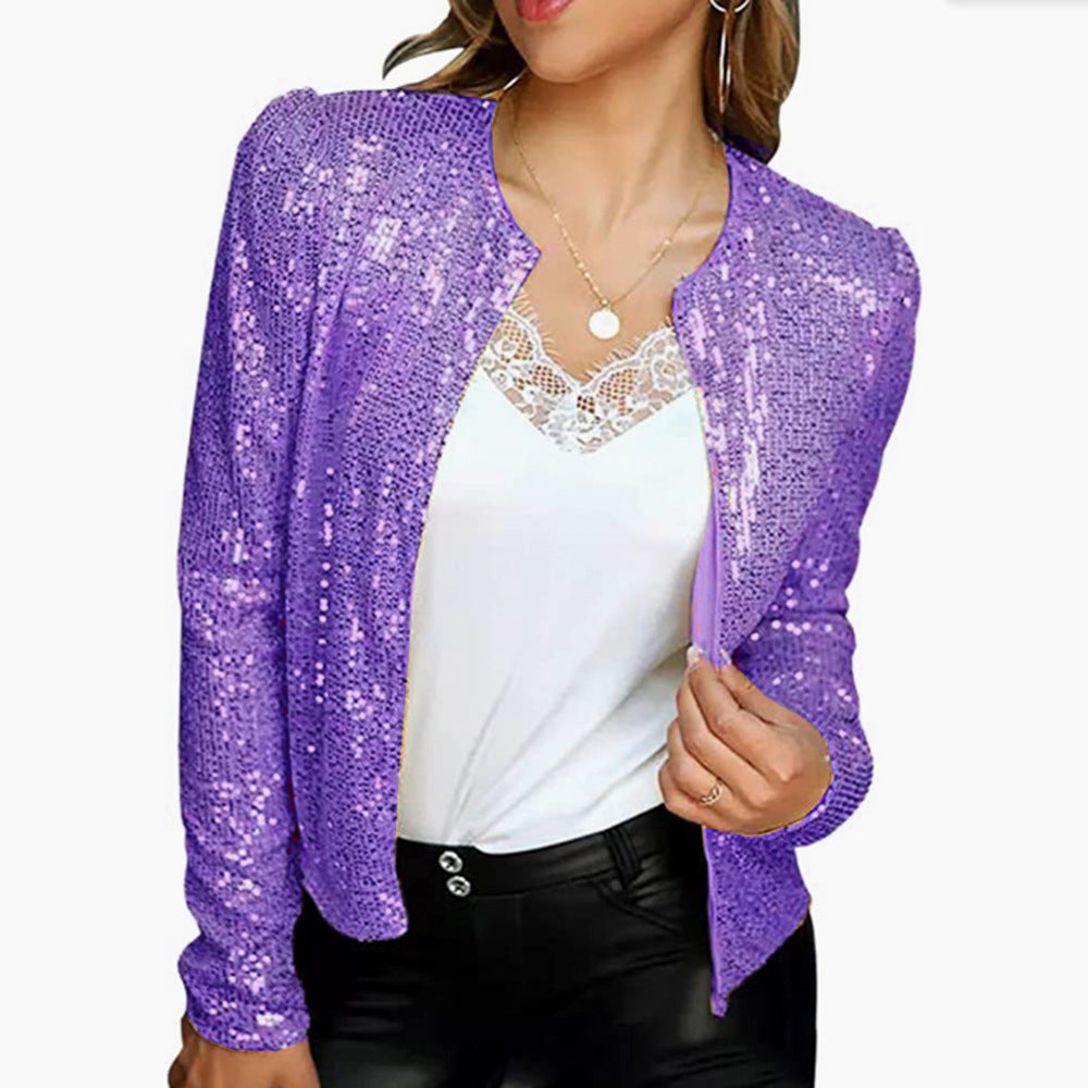 Women's Blazer | Shimmer Silk-Blend Blazer