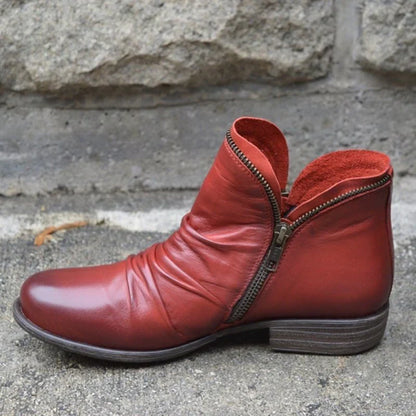 Ankle Boots | Orthopedic Ruffle Side-Zip Boots
