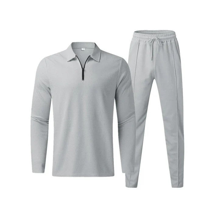 Men's cotton top and trousers co-ord set in grey